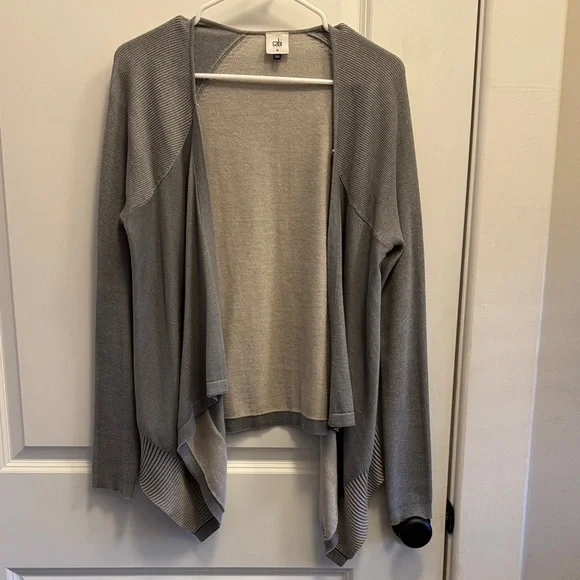 CAbi Pocket Sage Open Front Waterfall Cardigan Sweater Size Medium - Picture 3 of 6